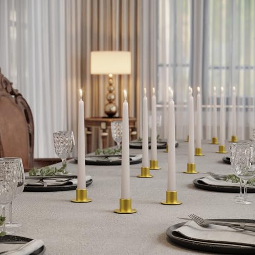 2 PCS Gold Candle Holders - Elegant Taper Candle Holders, Classic Gold Candlestick Holders for Table Centerpiece, Festive Christmas Mantel Display or Sophisticated Home Decor - color: Gold