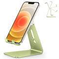 OMOTON Adjustable Cell Phone Stand, C2 Aluminum Desktop Phone Dock Holder Compatible with iPhone 15 14 13, SE, XR, 8 Plus 7 6, Samsung Galaxy, Google Pixel and More - color: Green