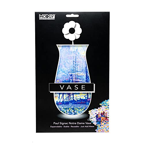 MODGY Collapsible and Expandable Flower Vase Plastic Decorative Modern Centerpieces Dining Table Decor Living Room Bathroom Wedding Office, Paul Signac Notre Dame - style: Notre Dame