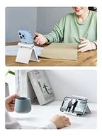 UGREEN Cell Phone Stand for Desk Phone Holder Foldable Portable Adjustable Compatible with iPhone 17 Air 16 15 14 13 Pro Max, iPhone 12 11 Plus SE XS XR 8 7, Office Desk Travel Accessories, White - color: White