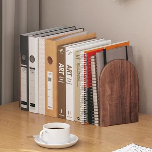 Book Ends for Shelves Heavy Duty Books Bookend Book End Decorative Wooden Book Holders Book Stopper for Shelves Coolest Shelf Bookends for Kids Books Shelf Holder Organizer Accessories (Walnut 1 Pair)