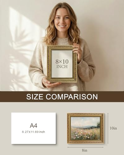 InSimSea Vintage Gold Framed Wall Art for Living Room, Butterfly Cloud Nursery Wall Decor, 8x10 inch Small Field Landscape Canvas Prints for Bedroom Shelf Gift, Home Farmhouse Decor - color: Butterfly Realm, size: 10"L x 8"W