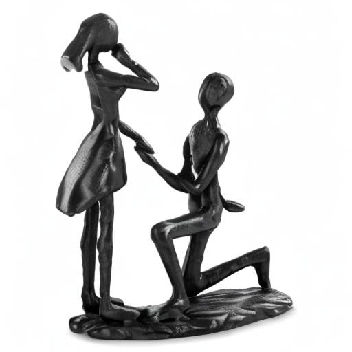 Sziqiqi Anniversary Wedding Gifts for Couple: 6th Anniversary Iron Gift for Her Him Husband Wife - 1 Year Wedding Gifts for Engagement Christmas Valentines Birthday - Couple Sculptures for Home Decor - style: Proposal