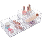 STORi SimpleSort 6-Piece Stackable Clear Drawer Organizer Set | 6" x 3" x 2" Rectangle Trays | Small Makeup Vanity Storage Bins and Office Desk Drawer Dividers | Made in USA - size: 6x3x2" (Set of 6)