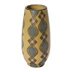 Bloomingville Hand Painted Stoneware Vase with Pattern, Lavender and Sand