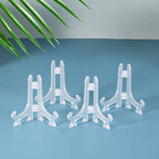 Artliving 3" Clear Plastic Stand Cookie Holder Display Stand Place Card Holder Display Easels at Weddings, Birthday Party(24 Pack) - color: White, size: 3inch(24piece)