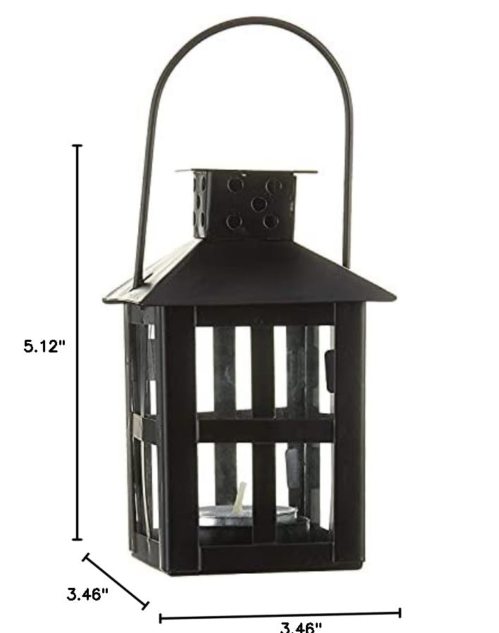 Kate Aspen Luminous Black Mini-Lantern Tea Light Holder