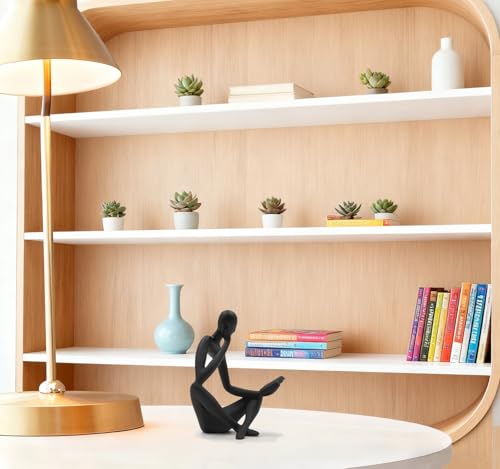 "Reading Woman Thinker Sculpture is a Modern Abstract Decorative piece, a Favorite Among Book Lovers and Thinkers, Suitable for Placement in Living Rooms, Offices, and bedrooms. (Black B) - color: Black B
