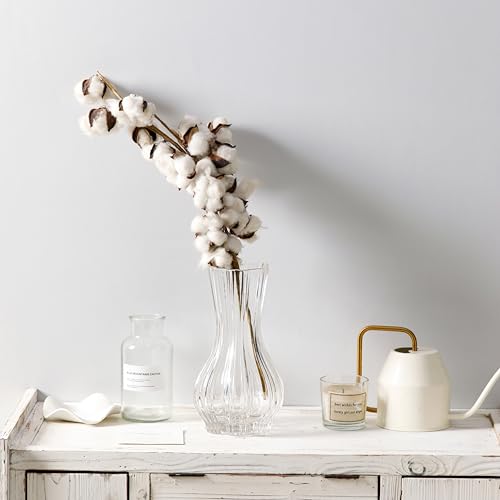 10" Decorative Modern Flower Vase for Floral Arrangements, Large Elegant Clear Glass Vase for Bouquet(Transparent) (Clear, 01) - color: Clear, size: 01