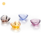 Gold Tealight Candle Holders - Set of 12, Heart-Shaped Chunky Glass Candle Holder, 2.9" Diameter - CH02 - Rusty Orange - color: Rusty Orange