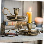 IMIKEYA Vintage Handheld Candlestick Holder Retro Candle Stand Handle for Home Unique Tabletop Centerpiece for Weddings Anniversaries and Special Occasions