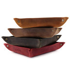 Londo Genuine Leather Tray Organizer - Practical Lightweight Water Resistant Computer Table Desk Storage Box for Wallets, Watches, Keys, Coins, Cell Phones and Office Equipment - color: Red
