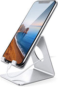 Lamicall Cell Phone Stand, Desk Phone Holder Cradle, Compatible with Phone 12 Mini 11 Pro Xs Max XR X 8 7 6 Plus SE, All Smartphones Charging Dock, Office Desktop Accessories - Silver - color: Sliver