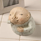 Art & Artifact Boy Holding Nose, Bathroom Statue Funny Boys Decor Shelf Sitters, 5" High - size: 6 Inch x 5 Inch x 5 Inch