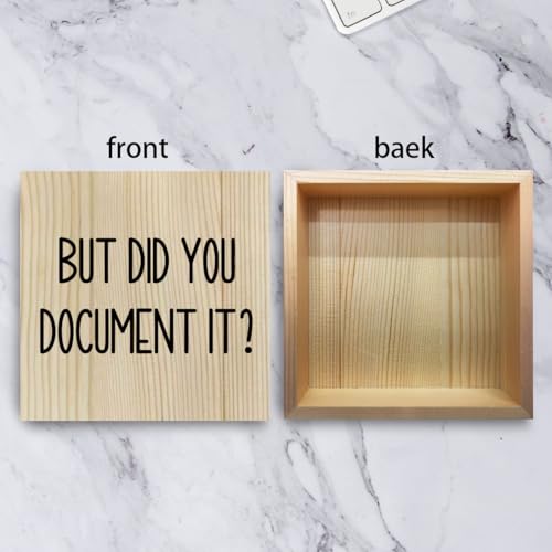 Funny HR Wooden Box Sign for Office Tabletop & Home Decor - Thank You Gifts for Boss Day & Retirement - color: Natural Wood, size: 5 x 5 inches