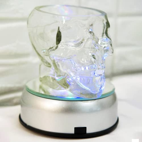 Watris Veiyi 4" LED Colorful Rotating Display Base, Light Rotating Crystal Display Base, Display Base Stand Turner for Crystals Glass Art and Cup