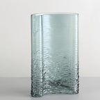 Blue Glass Flower Vase 10.6" Tall, 3lb Heavy Art Vases for Home Decor - Unique Decorative Centerpiece for Fresh/Dried Flowers, Modern Table Vase with Sturdy Base