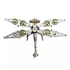 Mechanical Metal DIY 3D Dragonfly Model Insect Brass Puzzle Steampunk Electric Mechanical, Assembly DIY Gift Craft Hobby for Men (Dragonfly B) - style: Dragonfly B