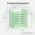 7 Tier Paper Organizer - Mesh Desktop File Holder with Handles for Office School Desk, Black (Mint green) - color: Mint green