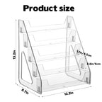 5 Tier Acrylic Card Display Stand(Tall Height), Clear Display Shelf Desktop for Trading Cards, Sports Cards, Greeting Card, Stickers & Brochures, Easy Clip-On Design - color: Clear