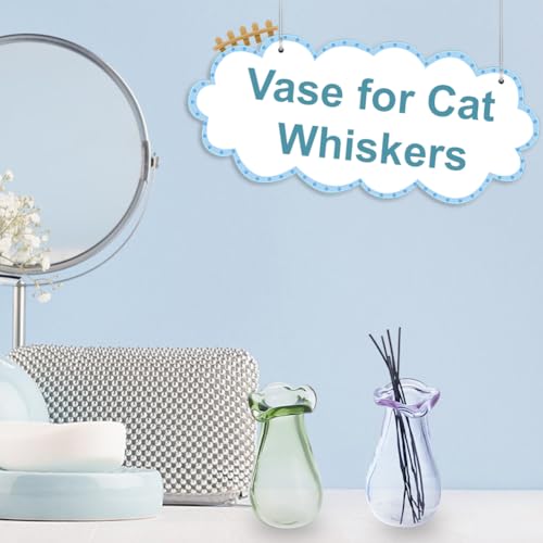 5Pcs Mini Flower Vase 1" Miniature Bud Vases Cat Whisker Vase for Micro Landscape Accessories Decorations Flowers Bud Succulent Holder Tiny Glass Vase DIY Ornament Table Festival Decor