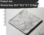 Natural Square Grey Marble Tray 10.6" – Luxurious Grey-White Marble Decorative Tray for Fruits, Food, Perfume, Jewelry, & Keys, Versatile Home Decor Tray for Bathroom, Vanity, Coffee Table & Entryway