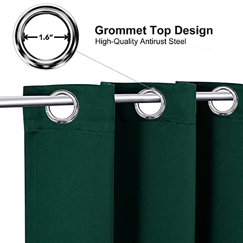 ChrisDowa Small Window Curtains 40 inches Long for Bedroom - Grommet Short Thermal Insulated Room Darkening Curtains for Kitchen (2 Panels, Forest Green, 29 x 40 Inch) - color: Forest Green, size: 29"W x 40"L (Pack of 2)