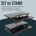 TechOrbits Standing Desk Converter-32-inch Height Adjustable, MDF Wood, Sit Riser-Black, 32" - size: 32" MDF Wood