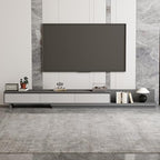 Mid-Century Modern Extendable TV Stand with Ample Storage for Living Room – Adjustable TV Cabinet from 78.7" to 130", 3-Drawer Entertainment Center, Grey - color: Grey