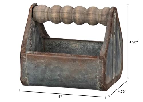 Primitives by Kathy Spindle Handle Tray, Small, Distressed Metal
