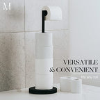 Marmolux Acc - Free Standing Toilet Paper Holder 1pc - Bathroom Storage for 4 Rolls of Tissue Modern Stainless Steel Matte Black Toilet Paper Holder. - Tp Holder Stand - color: Matte Black