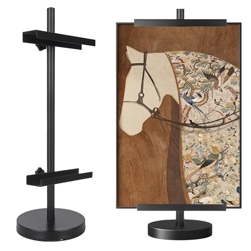 Easel Stand for Sign-Heavy Duty Tabletop Display Easel, Adjustable 28" Metal Picture Frame Stand for Wedding Signs, Art, Photos, French Style Table Top Easel, Plate Stands for Display (Black) - color: Black, size: 28inch