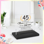 45Years Work Anniversary Desk Decor Gifts for Employee, 45th Grade Promotion Gifts for Coworker,Modern Transparent Acrylic Desk Plaque with Inspirational Quotes, 10 x 10 x 1.5 cm,XXY113 - style: 45Years Work Anniversary