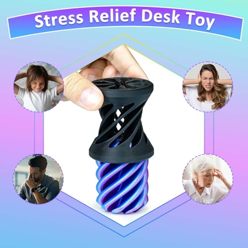 3PCS Impossible Cone,3D Printed Spiral Cone Fidget Toys,Impossible Pyramid Passthrough Sculpture,Stress Relieving Toys for Adults and Kids,Stocking Filler White Elephant Gifts (Purple+Black) - color: Purple+black
