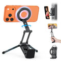 OMOTON TP02 360°Rotating for MagSafe Tripod, Adjustable Aluminum Magnetic Phone Tripod for iPhone 17/16/15/14 Pro Max Air, Foldable Cell Phone Stand Fits Vlog, Gym, Travel Essentials Accessories - color: 1-Black