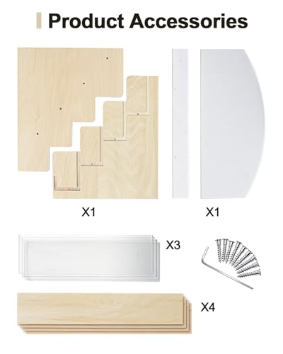 UCEC Greeting Card Display Stand, 4-Tier Wooden Acrylic Greeting Card Holder, Display Stands for Vendor Events Postcard, Craft Fairs, Retail Counter, Brochures & Photos Organizer