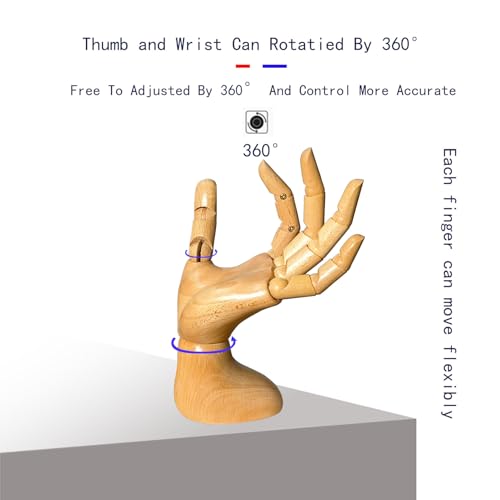 yangjietf mannequin,mannequin hand,hand model,hand mannequin for nails,drawing mannequin,wooden hand,wooden mannequin,articulated fingers,hand model for drawing,female hand of left., Female_left - color: Female_left 7.5 in