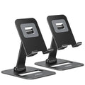 Nulaxy 2 Pack Dual Folding Cell Phone Stand, Fully Adjustable Phone Holder for Desk, Compatible with Phone 16 15 14 13 12 11, Nintendo Switch, All Phones, Black - color: Black
