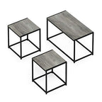 Furinno Camus Modern Living Room Coffee Table with 2 End Tables Set, French Oak Grey - color: French Oak Grey, size: 3 in 1