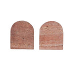 Bloomingville Crimson Archways Travertine Bookends, Red