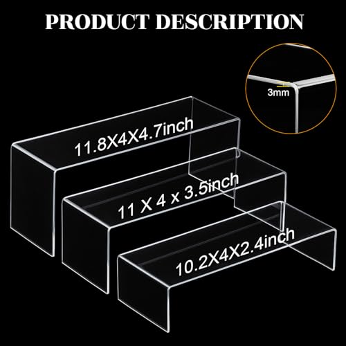 Chuangdi 2 Sets Large Acrylic Risers Display Stands for Figures Collectibles, Shelf Showcase for Dessert Cupcake Candy Treat Action Product Jewelry(Clear,Extra Large Set) - color: Clear, size: Extra Large Set
