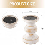CedarLux Rustic Pillar Candle Holder, 6 Inch White Wooden Candlestick Holders, Farmhouse Candle Stands for Pillar Candle,Decorative Wood Candlestick Holders for Living Room, Table Centerpiece - size: 6"H