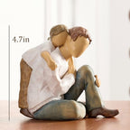 NAN ZAI NAN FANG Father Daughter Figurine Personalized Birthday Fathers Day Valentines Gifts for Dad from Daughter 4.7" Resin Hand Painted Sculpture in Memory of Dad Statues for Home Decor - style: Father and Child