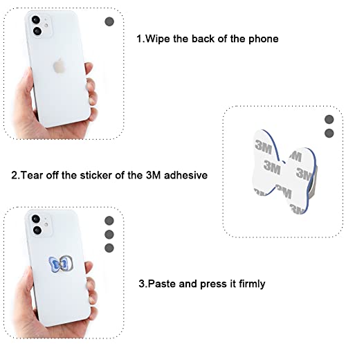 Bonoma Butterfly Phone Ring Holder, 3 Pack Universal Finger Ring Stand Grip Kickstand Ring, 360° Rotation Universal Stylish Stand Compatible with All Smartphones - color: Butterflies-3