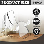 Bonsicoky 24 Pcs Acrylic Easel Display Stands - Versatile Acrylic Holders for Showcasing Crystal Geodes, Rocks, Minerals and Treasured Collectibles - Large Size - style: 24 Pack - Large Size