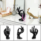 yuntop 1 Pack Hand Form Ring Holder Mannequin Hand Jewelry Organizer Stand Watch Stand Bracelet Ring Support Aesthetic Rack (Black) - color: Black
