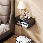 Acrylic Floating Nightstand, Bedside Table, Nightstand Shelf Wall Mounted Bedside Shelf (Black, Small) - color: Black
