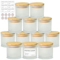 SUPMIND 4oz Candle Jars 12 Pack - Frosted Bulk Small Glass Candle Containers with Bamboo Lids, Stickers and Labels - Dishwasher Safe - color: Frosted, size: 4oz