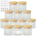 SUPMIND 4oz Candle Jars 12 Pack - Frosted Bulk Small Glass Candle Containers with Bamboo Lids, Stickers and Labels - Dishwasher Safe - color: Frosted, size: 4oz