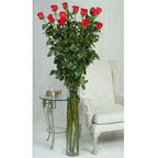 WGVI Quality Thick Weighted Tall Clear Cylinder Glass Vases, 4" W x 24" H, Flower Arrangement Floating Candle Holders Wedding Centerpieces Event Floral Container Tabletop Display Décor, 1 Piece - size: 4"x24"H